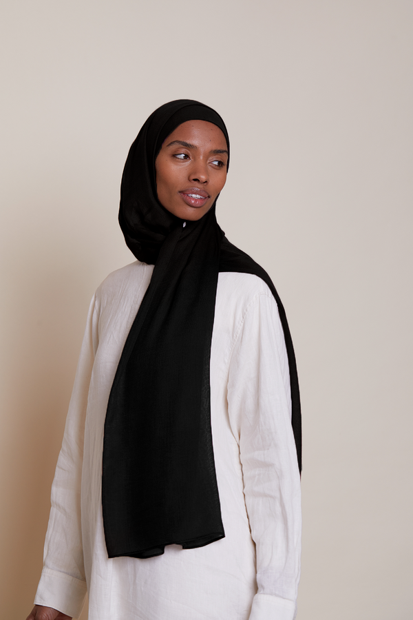 Breathable Modal Hijab - Black