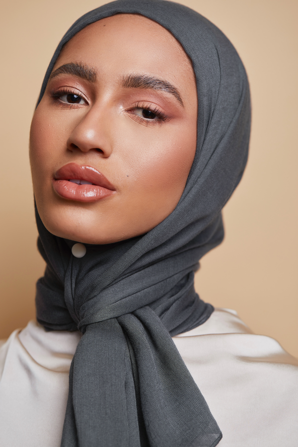 Breathable Modal Hijab - Charcoal Gray