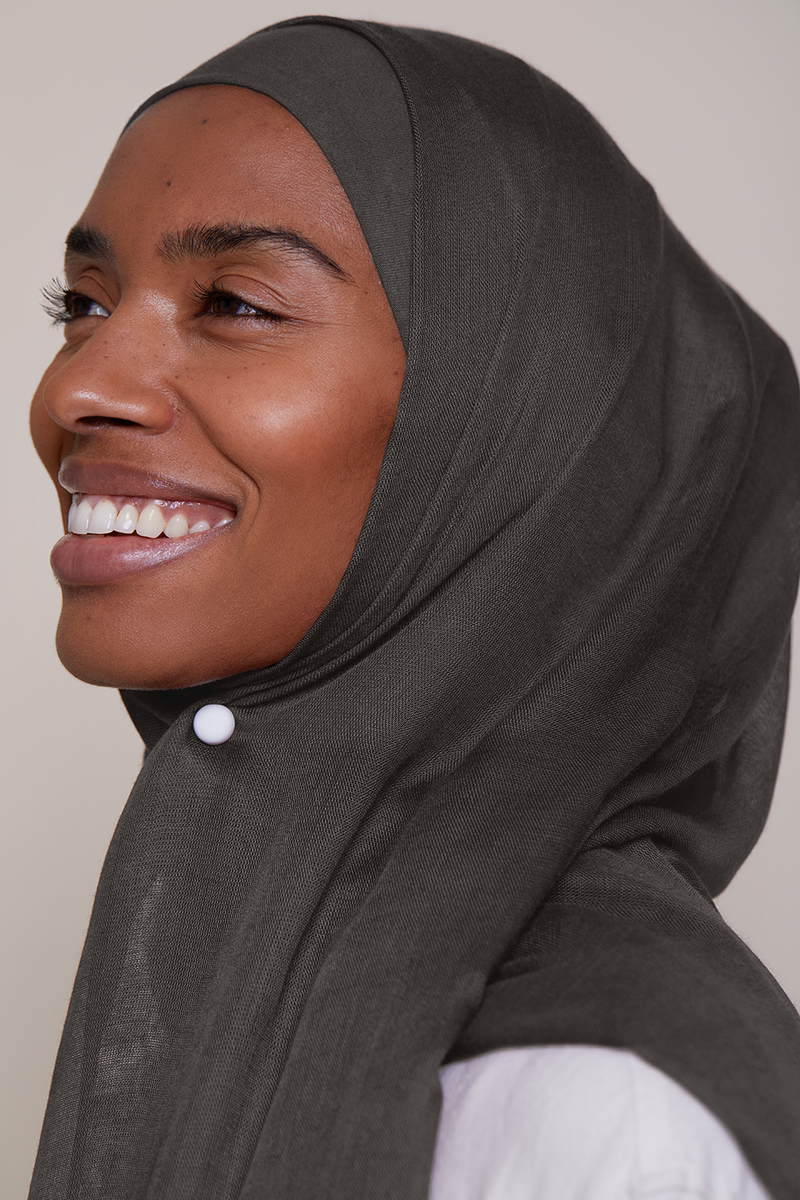 Breathable Modal Hijab - Charcoal Gray