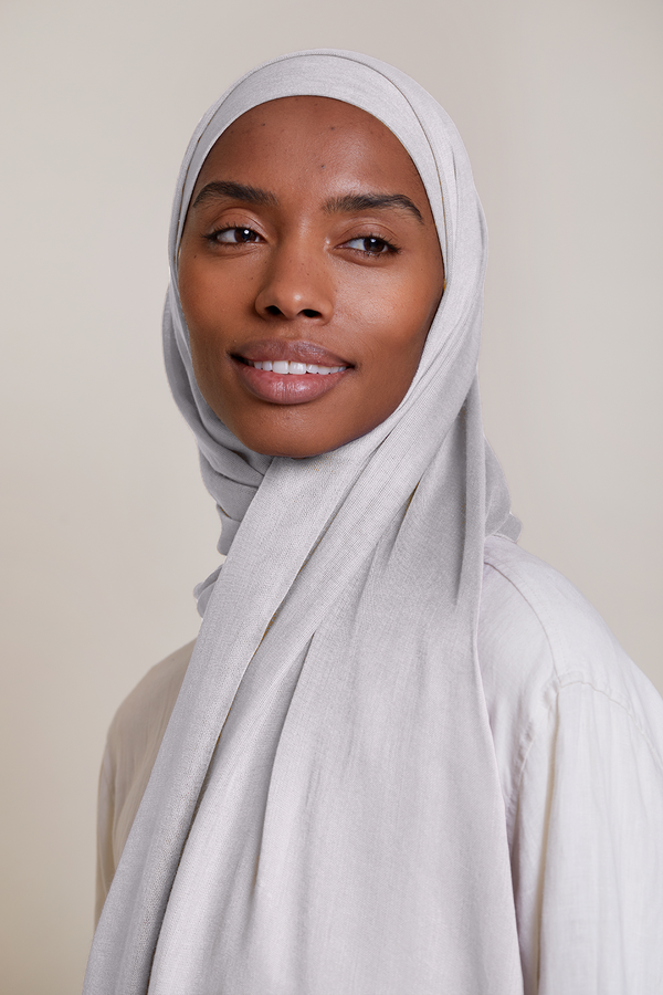 Breathable Modal Hijab - Light grey