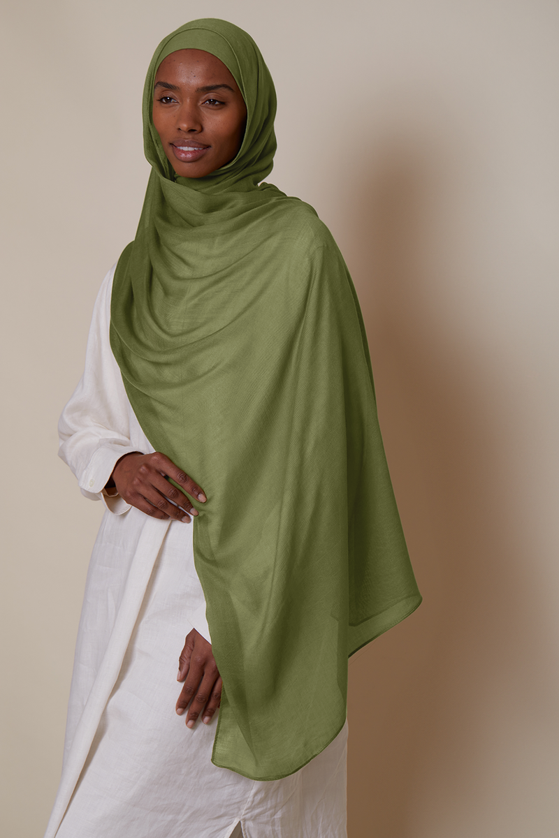 Breathable Modal Hijab - Moss