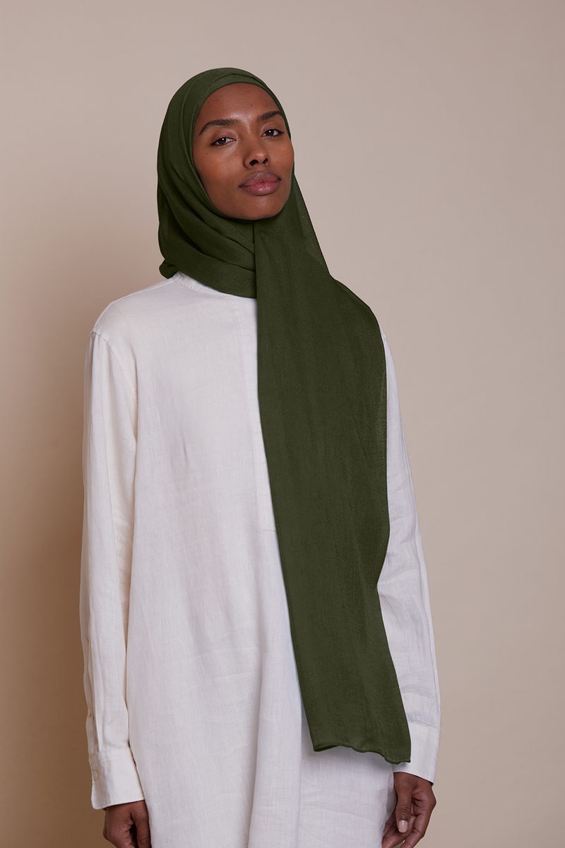 Breathable Modal Hijab - Olive