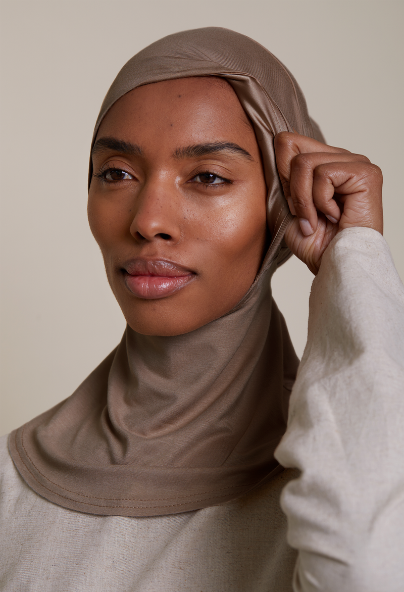 Satin-Lined Full Coverage Underscarf (Bamboo) Mocha