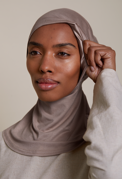 Satin-Lined Full Coverage Underscarf (Bamboo) Earth Grey