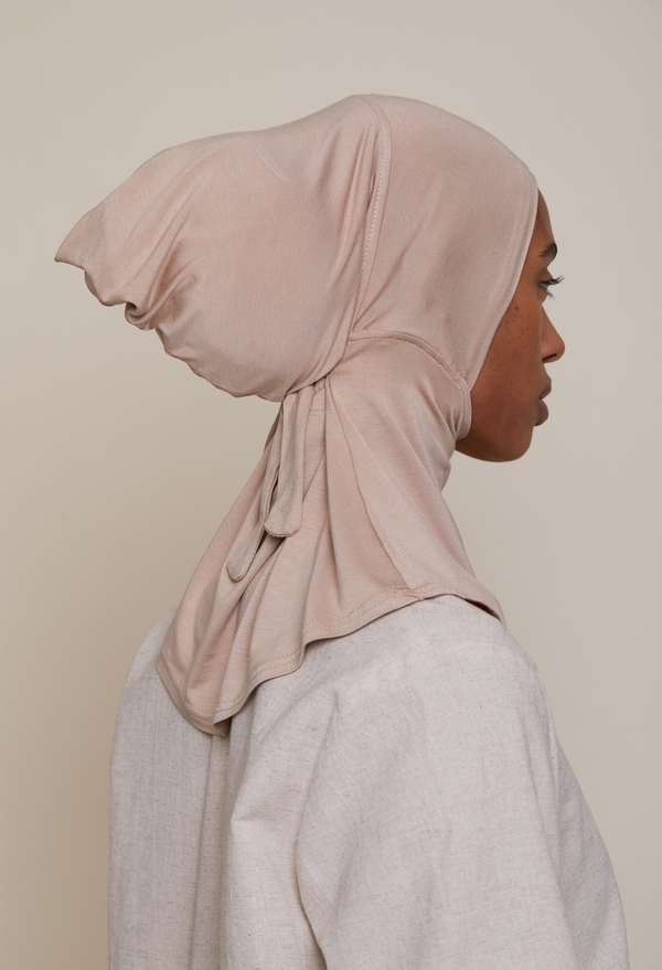 Satin-Lined Full Coverage Underscarf (Bamboo) Light Taupe