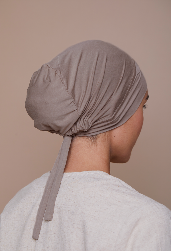 Criss-Cross Tie-Back Underscarf (Bamboo) Earth Grey