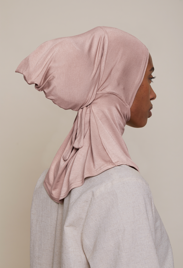 Satin-Lined Full Coverage Underscarf (Bamboo) Pink Taupe