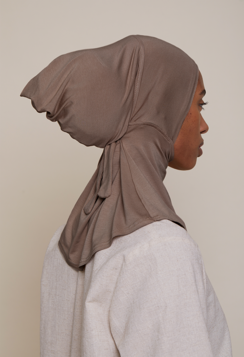 Satin-Lined Full Coverage Underscarf (Bamboo) Mocha