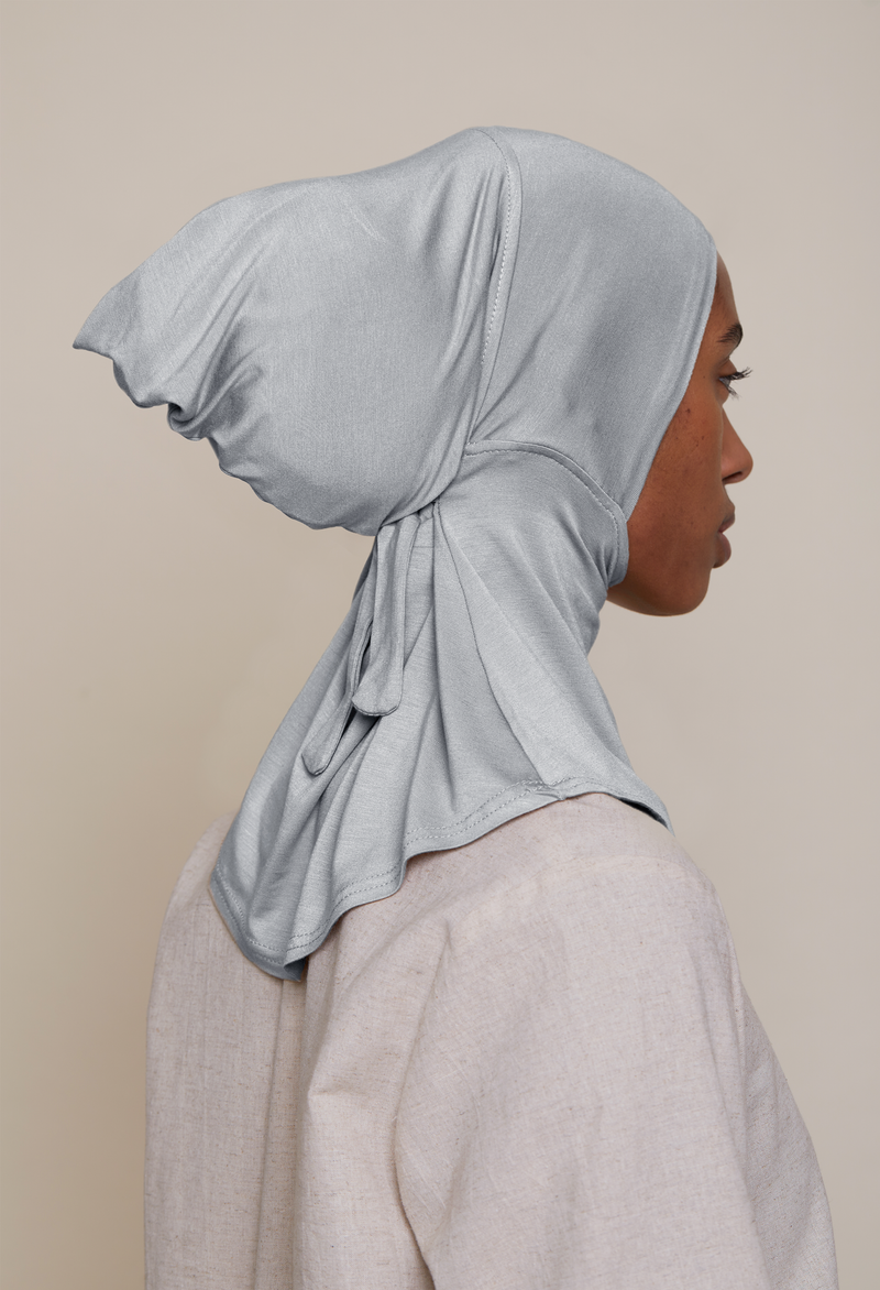 Satin-Lined Full Coverage Underscarf (Bamboo) Light Grey