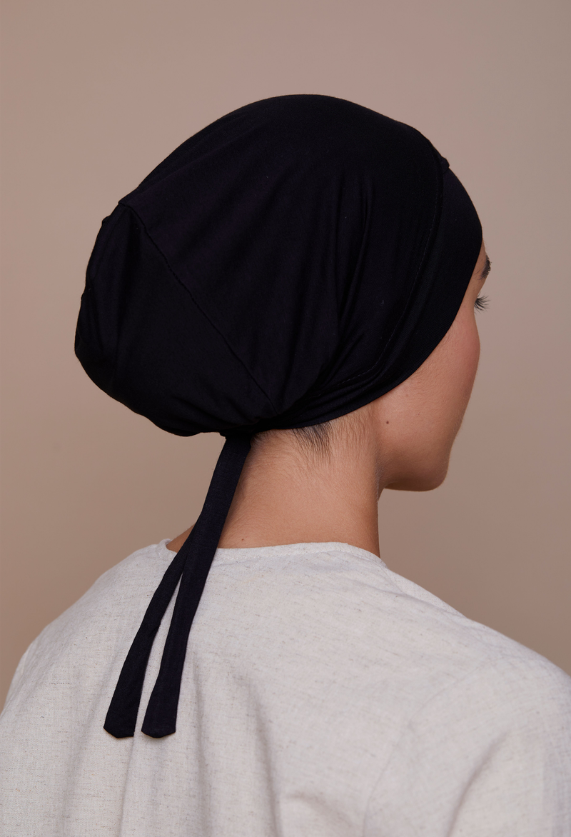 Criss-Cross Tie-Back Underscarf (Bamboo) Black