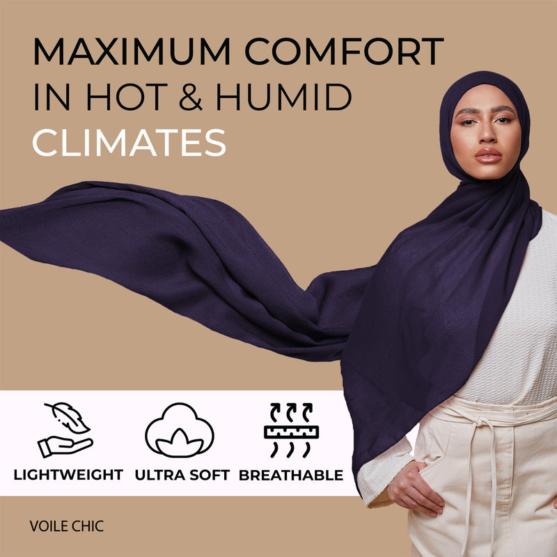 Breathable Modal Hijab - Navy Blue