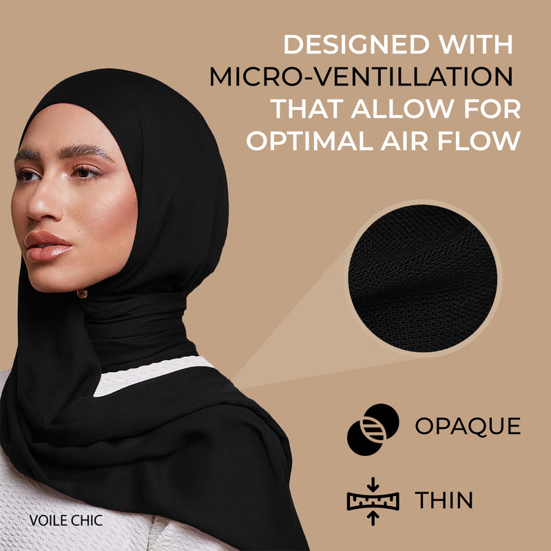 Breathable Modal Hijab - Black