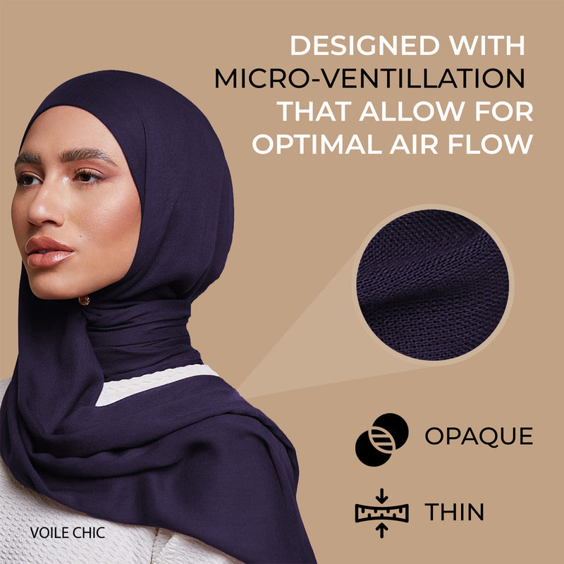 Breathable Modal Hijab - Navy Blue