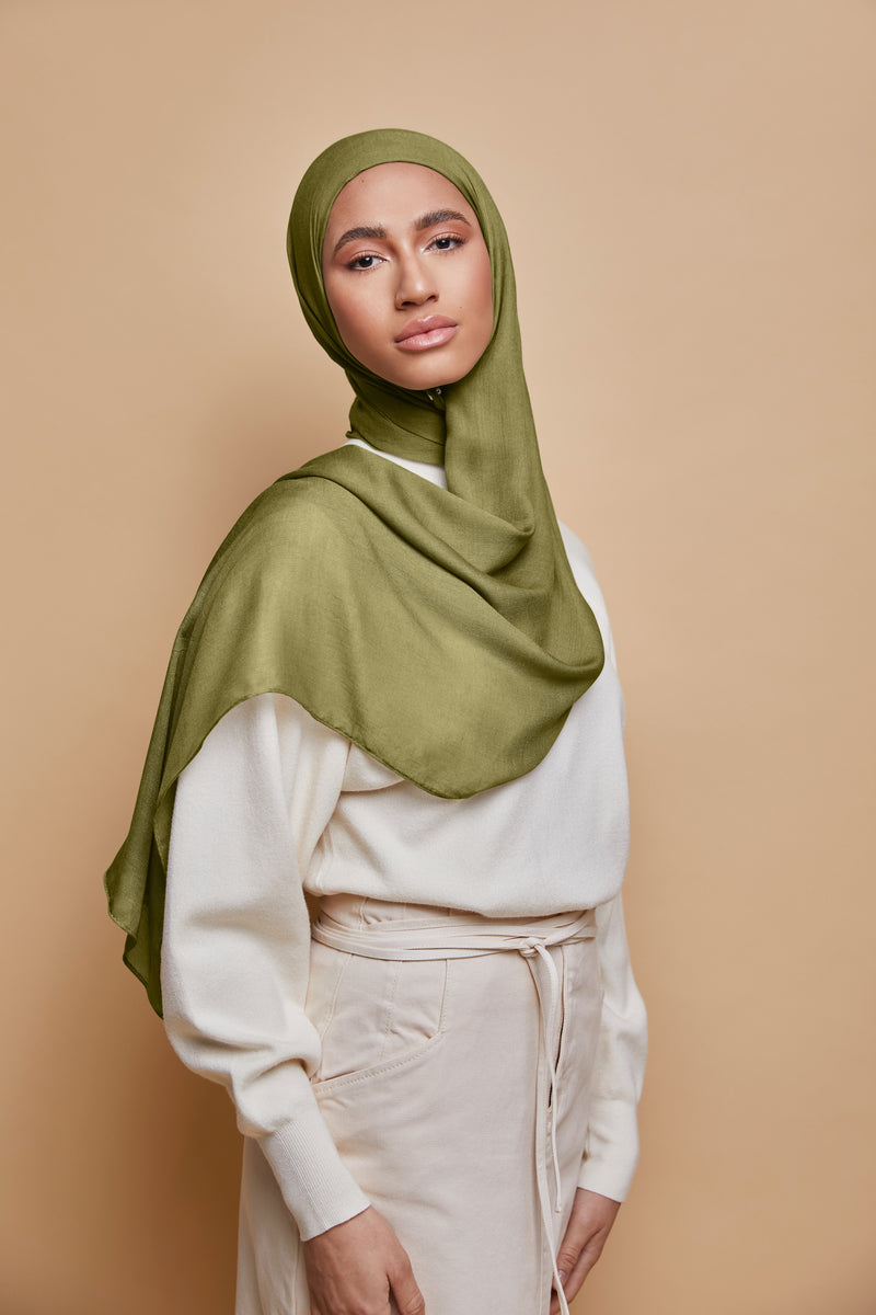 Breathable Modal Hijab - Moss