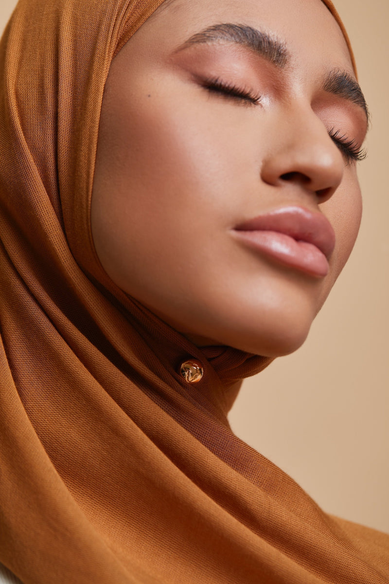 Breathable Modal Hijab - Mustard Bronze