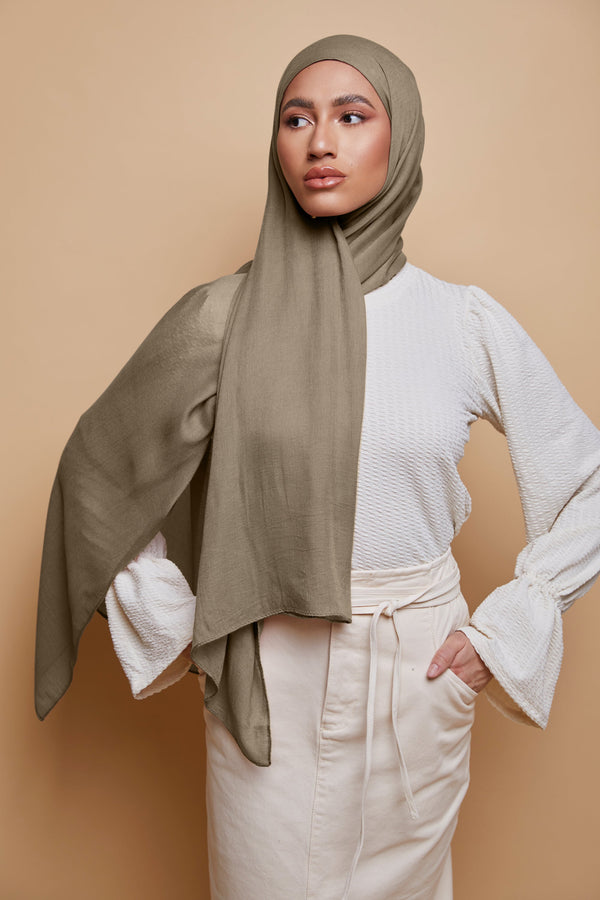 Breathable Modal Hijab - Desert Taupe