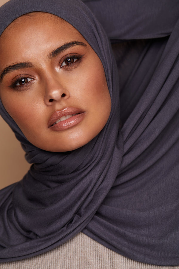 Charcoal Gray Premium Jersey Hijab | VOILE CHIC | Jersey Hijab