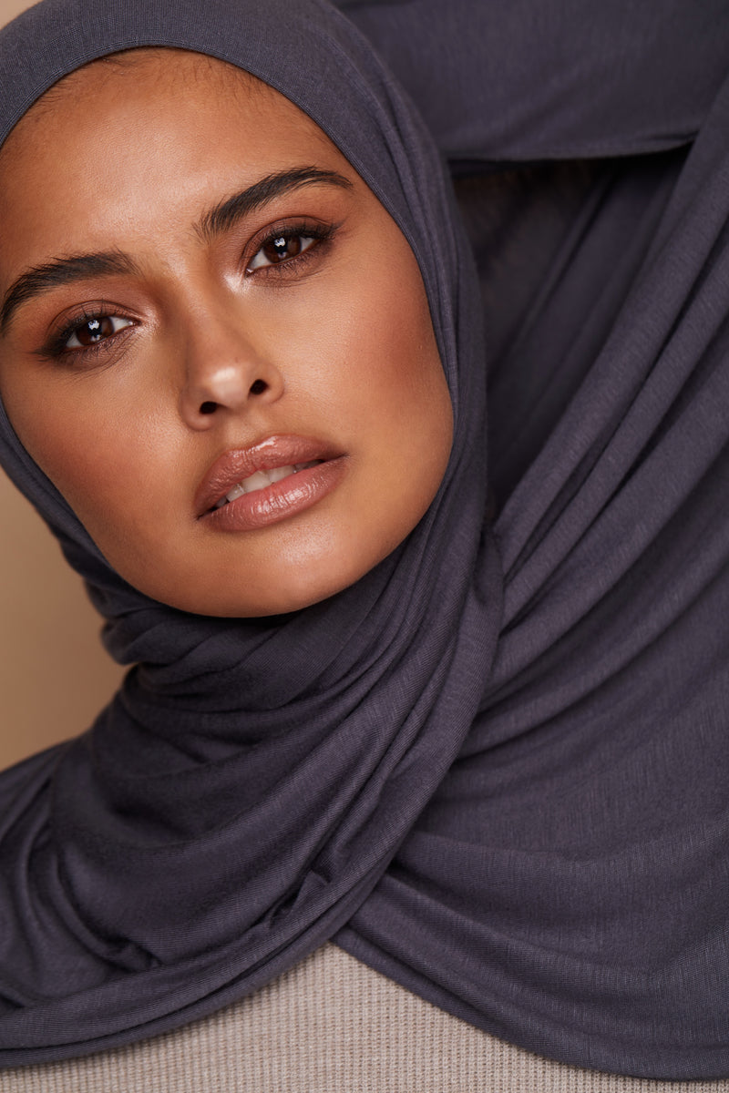 Charcoal Gray Premium Jersey Hijab | VOILE CHIC | Jersey Hijab