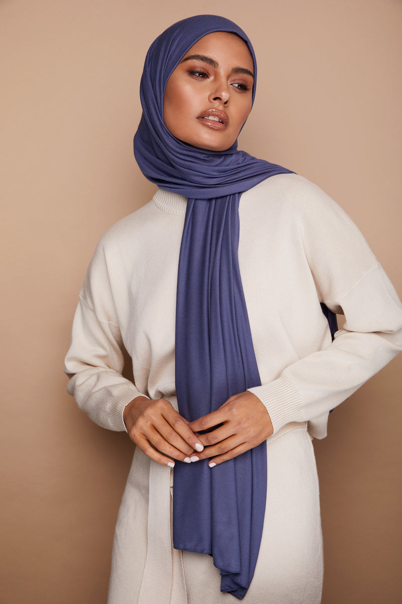 Denim Blue Premium Jersey Hijab | VOILE CHIC | Jersey Hijab