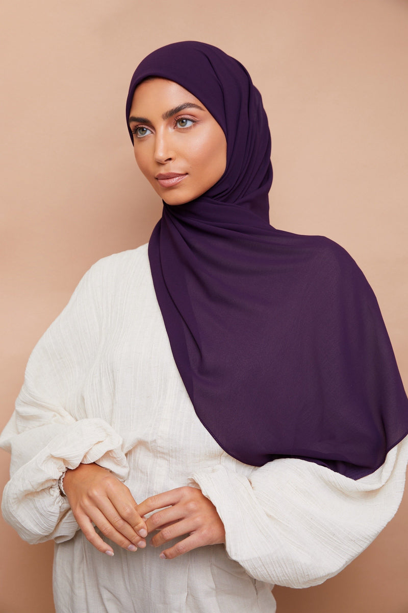 Eggplant Premium Chiffon Hijab | VOILE CHIC | Chiffon Hijab