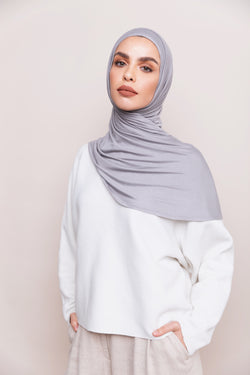 Chic Gray Instant Hijab | VOILE CHIC | Pre-Sewn Instant 