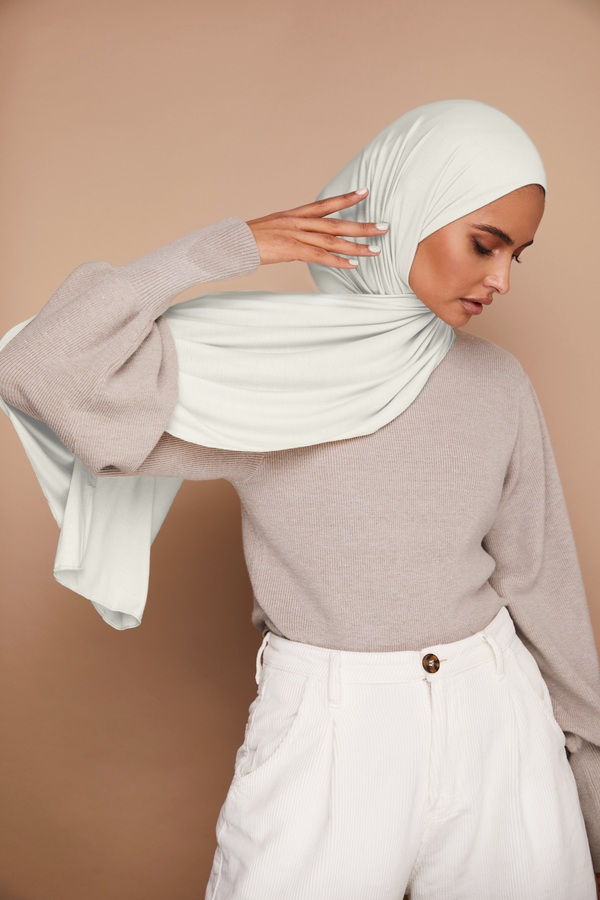 Premium Jersey Hijab - Ivory