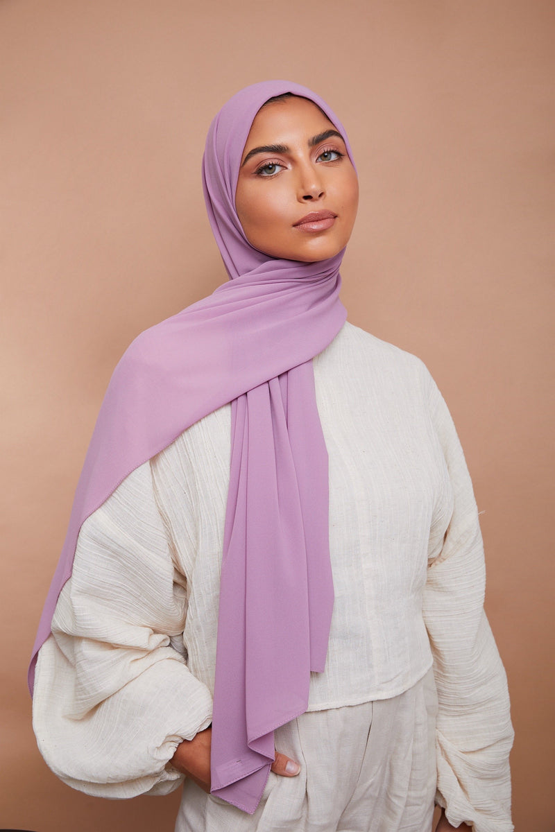 Mauve Premium Chiffon Hijab | VOILE CHIC | Chiffon Hijab