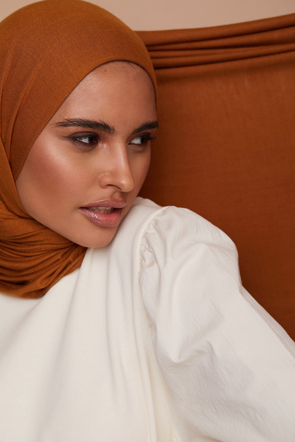 Mustard Bronze Premium Jersey Hijab | VOILE CHIC | Jersey Hijab