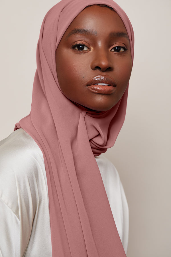 Dusty Rose Chiffon Hijab | VOILE CHIC | Luxury Chiffon