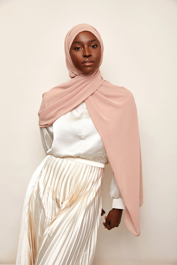 Taupe Pink Chiffon Hijab | VOILE CHIC | Chiffon Hijab