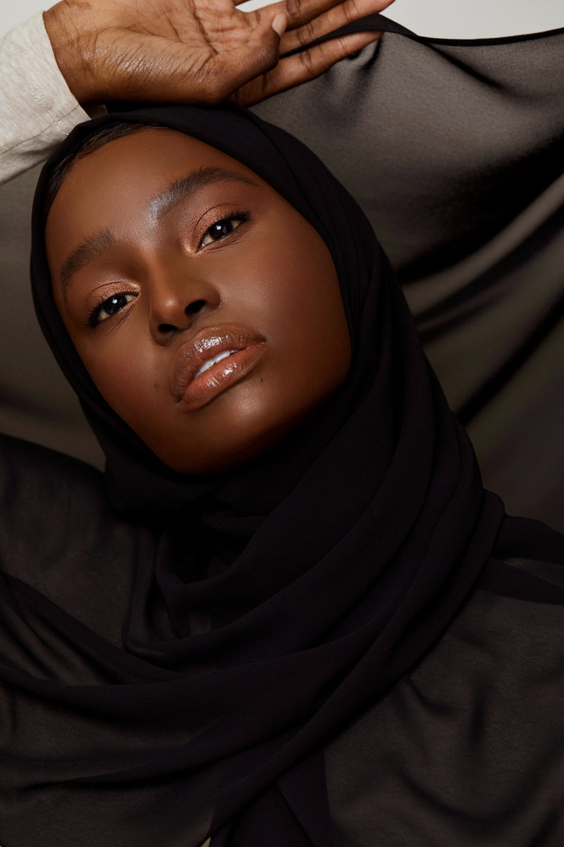 Black Luxury Chiffon Hijab | VOILE CHIC | Chiffon Hijab