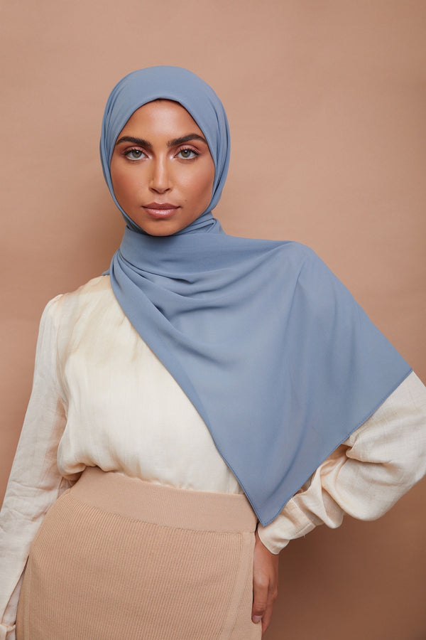 Rain Gray Premium Chiffon Hijab | VOILE CHIC | Chiffon Hijab