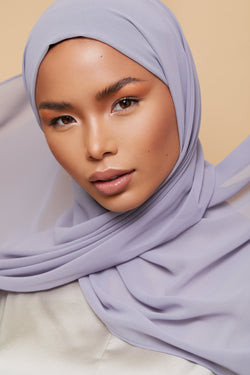 Small Luxury Chiffon Hijab - Dove Gray